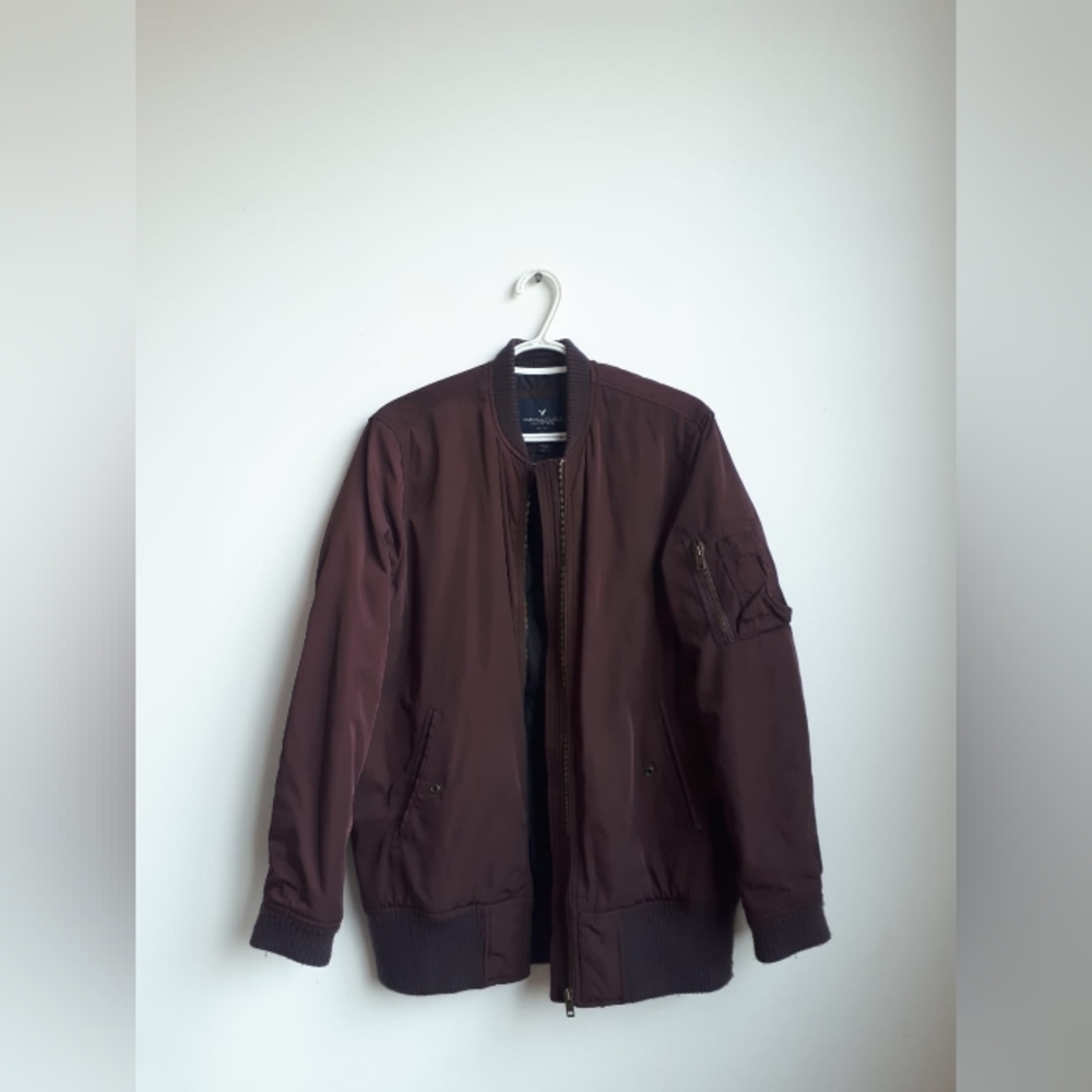 American Eagle Outfitters Mens Sz M Full Zip Jacket burgundy color